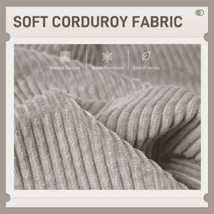 3-seater corduroy sofa with rubberwood legs and extra-wide seat, light grey