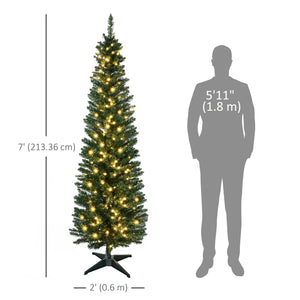 7ft Pre-Lit Artificial Christmas Tree with Warm White LED Lights