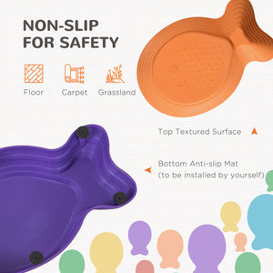 Set of 11 non-slip fish-style children's balancing stones