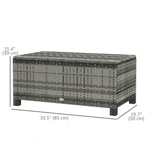 Rattan and wicker coffee table with glass top, outdoor garden furniture, tempered brown