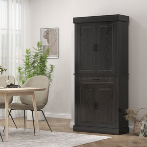 Pantry with 4 doors and 2 cabinets, aged black