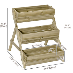 3-tier raised wooden planter