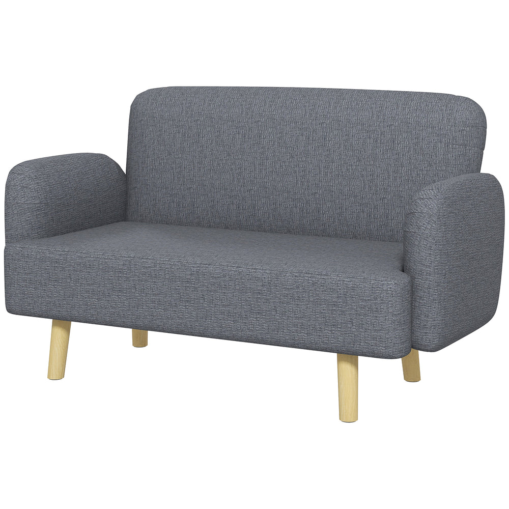 2 seater sofa in velvet fabric with padding, gray