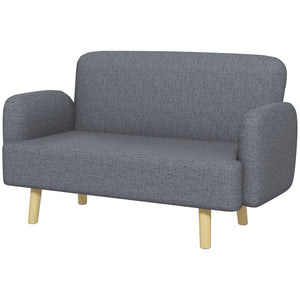 2 seater sofa in velvet fabric with padding, gray