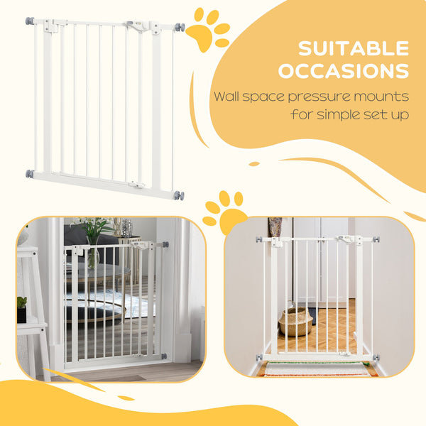 Pressure-fit safety gate, white