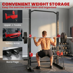 Reinforced weight rack with storage, 1,100 lbs