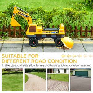 2-in-1 construction excavator, yellow