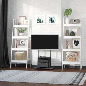 Set of 2 4-Tier Ladder Shelves, White