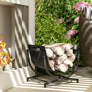 43cm Black Folding Log Holder