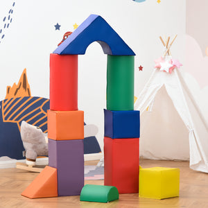 11 soft play blocks for climbing and crawling, multi-colored