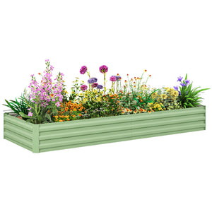 Galvanized raised planter, green