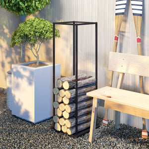 Vertical log rack with a capacity of 100 kg black