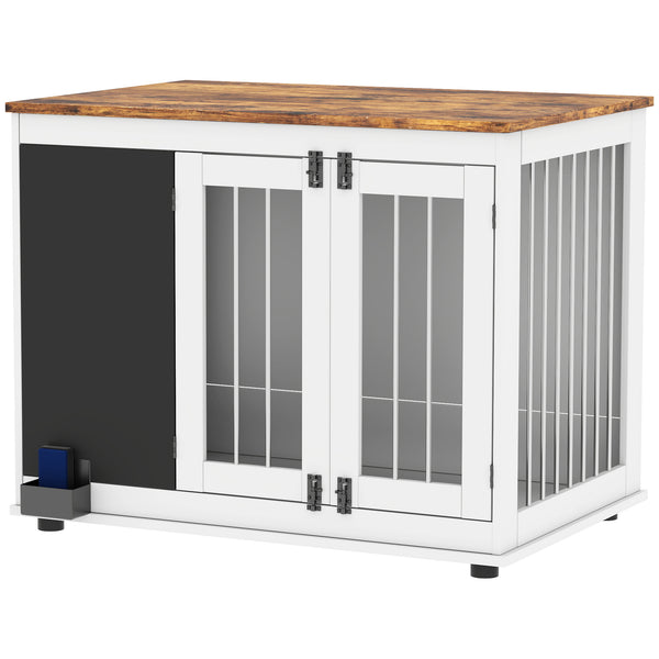 39" hutch with blackboard, three doors, white