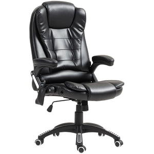 High Back Reclining Massage Office Chair with Swivel Casters, Black