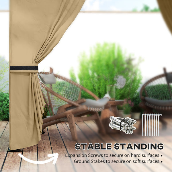 11 x 11 gazebo with curtains, windows and galvanized steel frame, beige