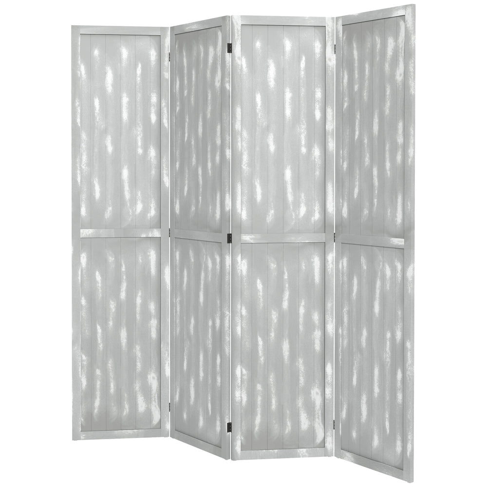 Folding room divider screen, gray