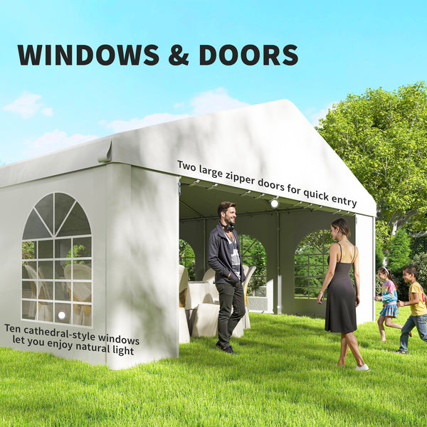 20 x 33 ft. reception tent with removable side walls, white