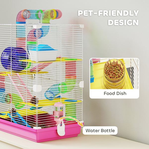 5-level pink cage for small hamsters and gerbils