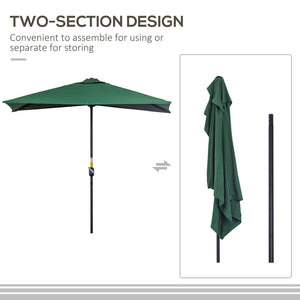 8-foot half-round parasol, green 