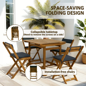 5-piece wooden dining set