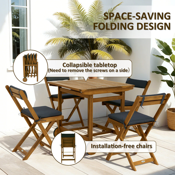 5-piece wooden dining set