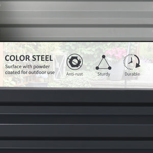 Raised planter in galvanized steel, grey