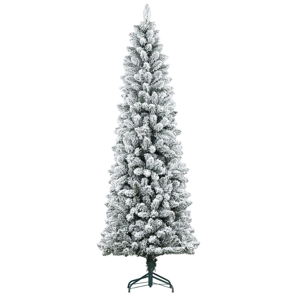 7ft Frosted Pencil Christmas Tree with 687 Branches and Metal Base