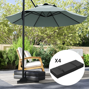 Set of 4 parasol base weight bags with handles, black 