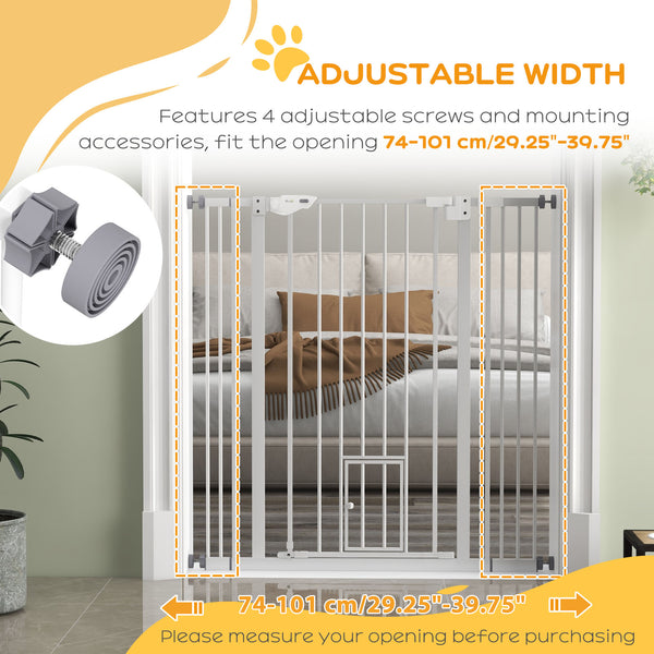 Easy-open indoor safety gate, white