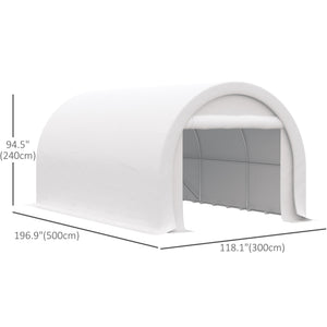 Heavy-duty 10 x 16 carport with zipped door, white