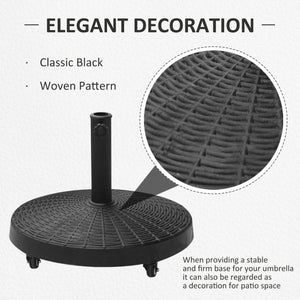 Round resin parasol base, black 