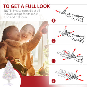 2.5ft Pre-Lit White Artificial Christmas Tree with Fiber Optics