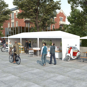 10' x 29' Party Tent, Canopy Tent with Sidewalls and Large Transparent Windows for Garden, Backyard, Outdoor, White