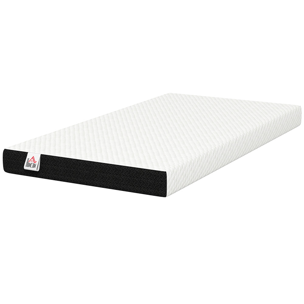 6 in. Gel Memory Foam Twin Mattress, Medium Firm – White and Gray