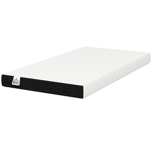 6 in. Gel Memory Foam Twin Mattress, Medium Firm – White and Gray