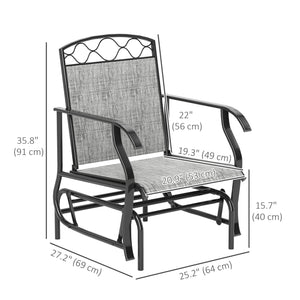 Set of 2 Outdoor Patio Chairs with Thick Breathable Mesh Seat, High Back, Steel Frame, Grey