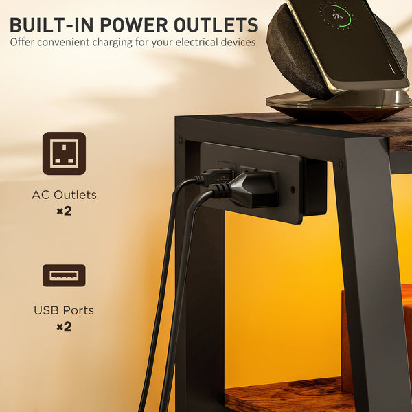 TV stand with stand and power outlet, swivel with LED lighting for 32 to 70 inch TVs