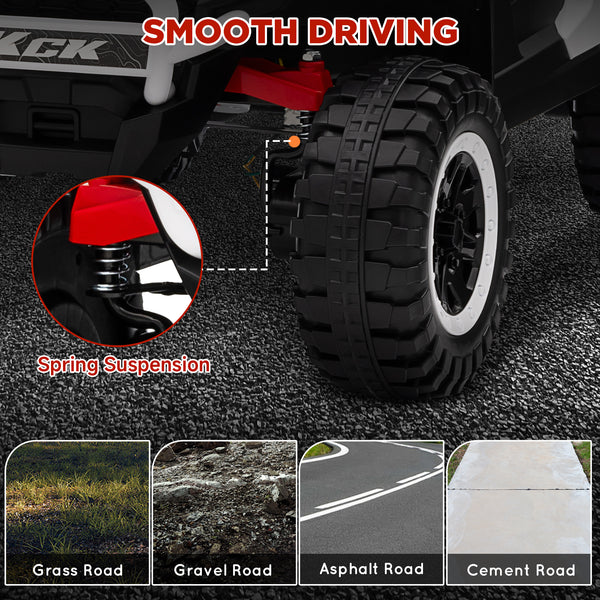 24V 2-seater electric truck with spring suspension, white