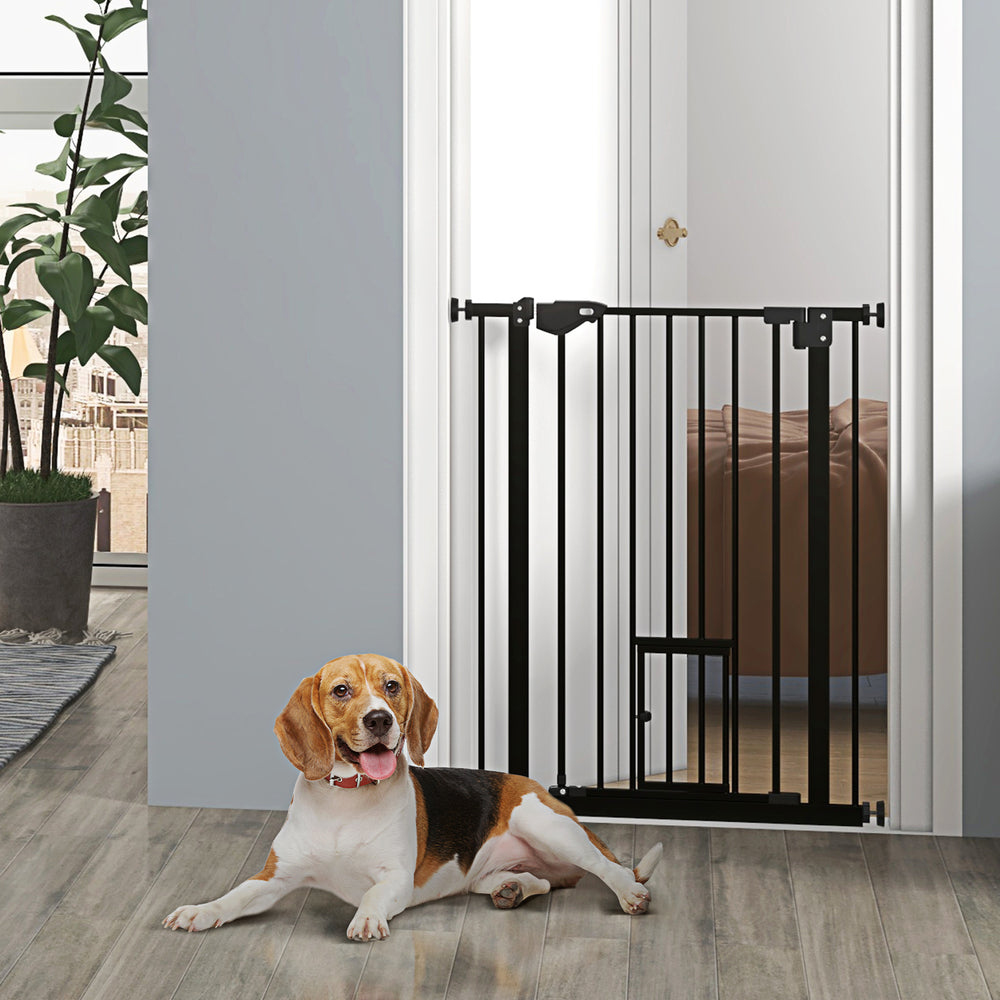 Easy Open Indoor Pet Gate, Black