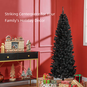 6ft Black Artificial Christmas Tree with Automatic Opening