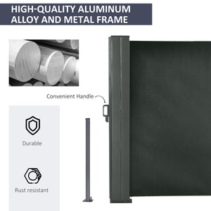Retractable double side awning, grey