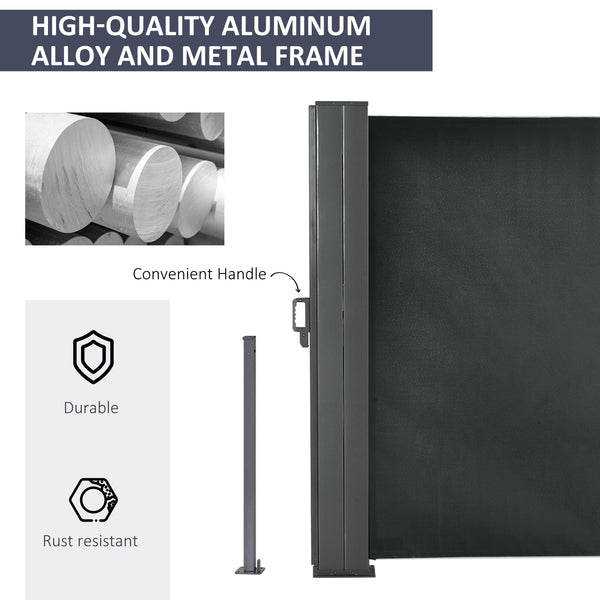 Retractable double side awning, grey