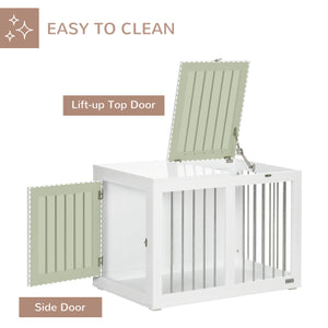 31.5-inch Double Door Pet Crate Furniture, White