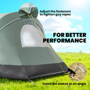 5-6 Person Family Tent, Outdoor Camping Tent with Lighting Hook, Carrying Bag for Camping, Hiking and Traveling, Green
