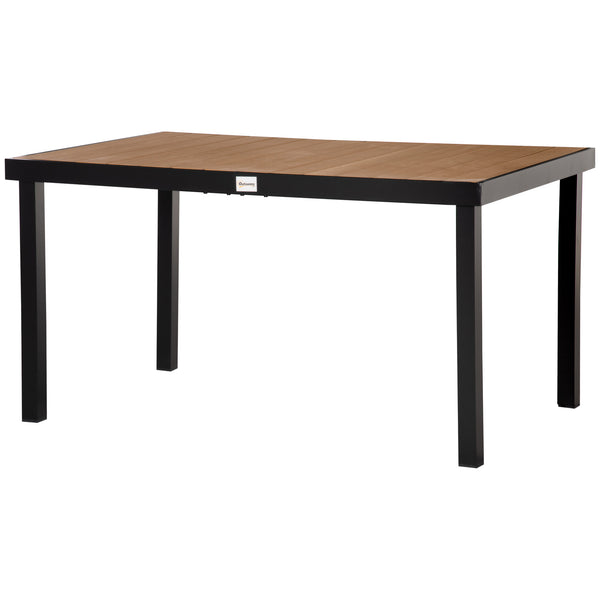 Aluminum outdoor dining table for 6 people