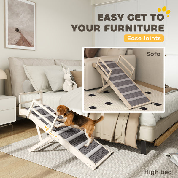 Foldable pet ramp with 4 adjustable heights