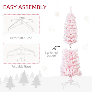 4ft Frosted Pink Pencil Christmas Tree