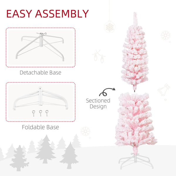 4ft Frosted Pink Pencil Christmas Tree