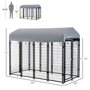 Dog kennel with waterproof and UV-resistant cover