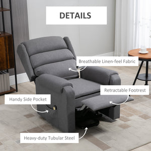 Lift chair for the elderly with footrest, gray